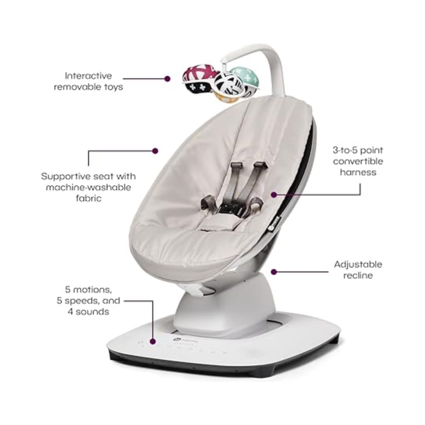 4moms MamaRoo Multi-Motion Baby Swing. (3 Night Minimum) Guaranteed Delivery Between 1–4 PM | Pickup at 10 AM.